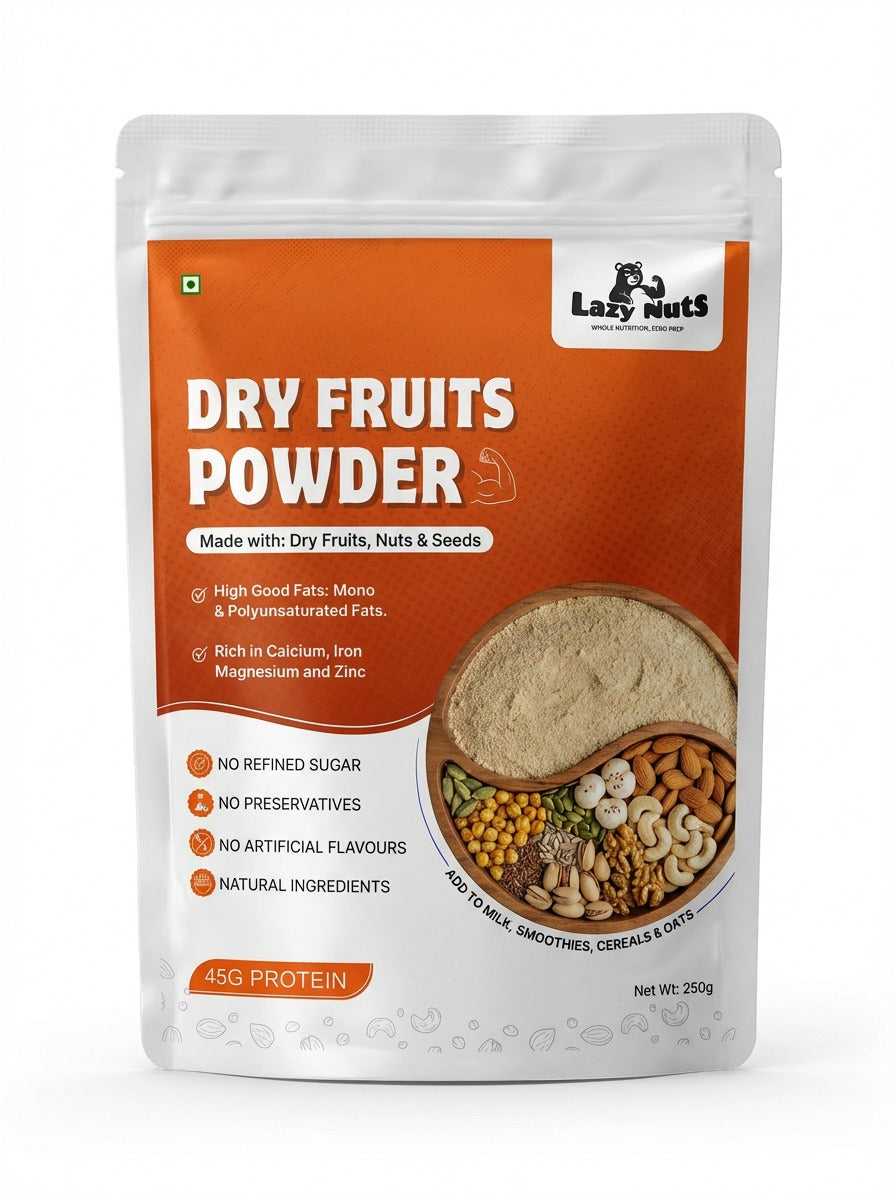 Lazy Nuts Dry Fruits Powder | Zero Prep Energy Mix | 250g